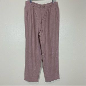 Vintage Austin Reed Wool Pants Classic 14 Mauve High Waist Herringbone S…
